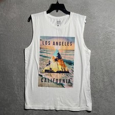 Artist Union Tank Shirt Los Angles California Graphic Crew Neck White Pullover