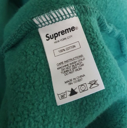 Felpa Con Cappuccio Metallic Rib SS20 Supreme Verde M Medio Light Pine - Foto 10 di 12
