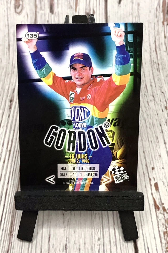 Press Pass 1997 Jeff Gordon Trading Card NASCAR 10 Wins Card #135 - Image 2 of 4