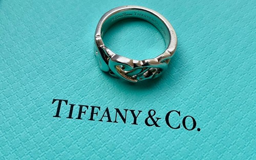 TIFFANY & Co. Paloma Picasso Ag925 Ring Silver Triple rubbing heart Size 5 - Picture 2 of 9