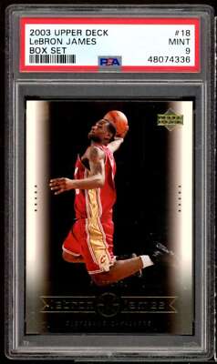 LeBron James Rookie Card 2003 Upper Deck LeBron James Box Set #18 PSA 9