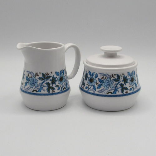 BLUE MOON BY NORITAKE SUGAR BOWL & CREAMER SET EC