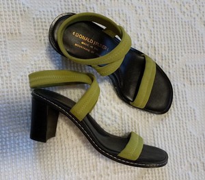 lime green block heel sandals