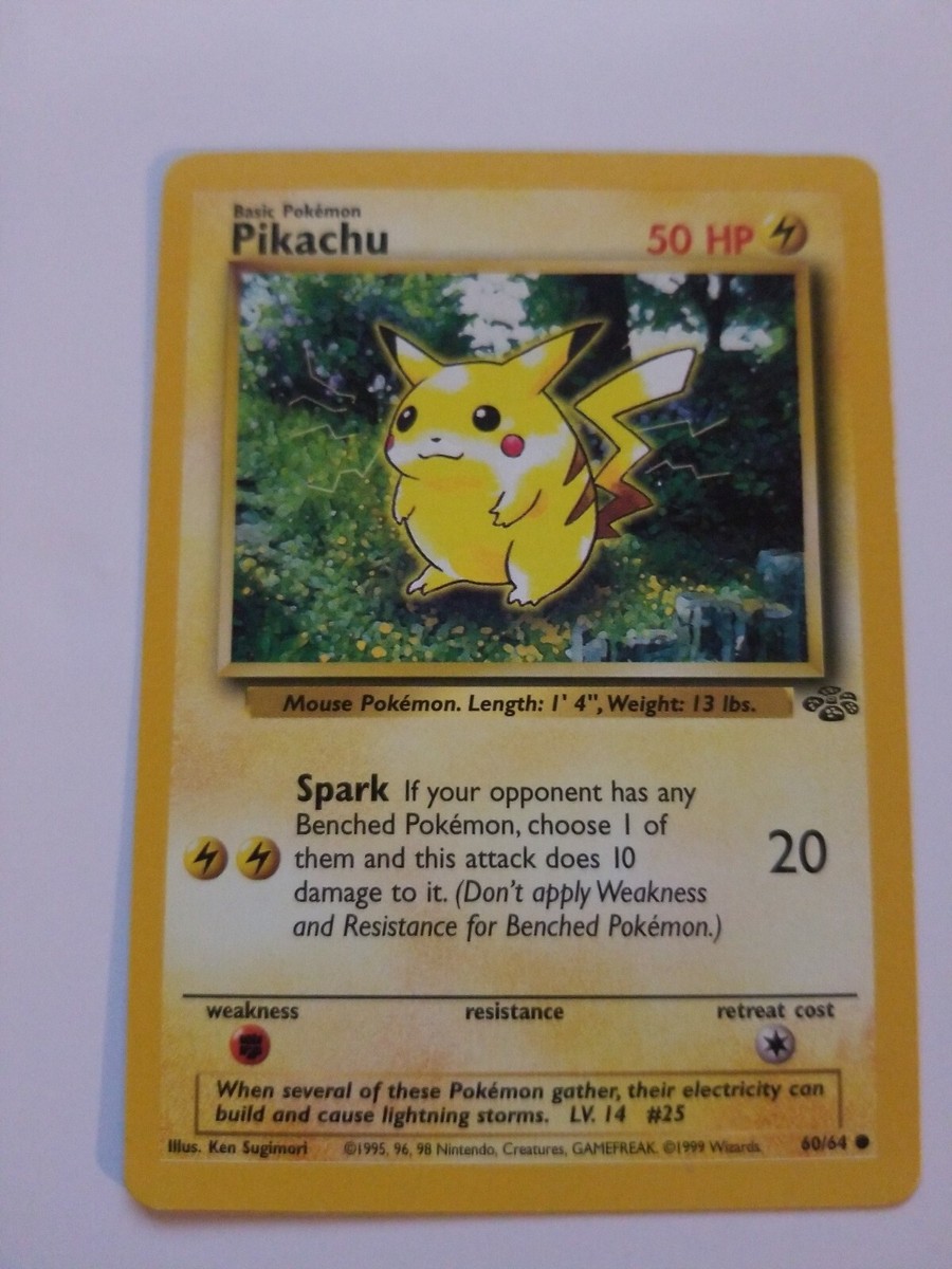 ピカチュウ Pikachu 英語版 Jungle 60/64 Vintage PIKACHU 60/64 ENGLISH Vintage Jungle Set N/MINT CONDITION | eBay
