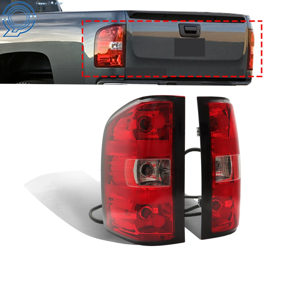 Pair Tail Lights For Chevy Silverado 1500 2500 HD 2007-2013 Rear Brake Lamps L+R Foto 2 de 4