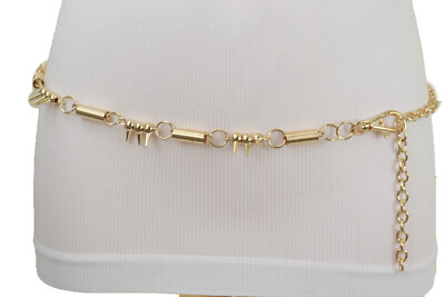 Golden Spiked Metal Chain Waist Belt Naval Traditional Flash Style 40” Golden Spiked Metal Chain Waist Belt Naval | Mercari main image 2