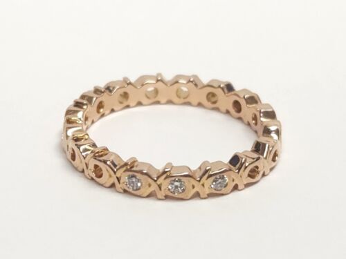 Tiffany & Co 18k Rose Gold Paloma Picasso Graffiti Narrow Love Kisses - Size 7
