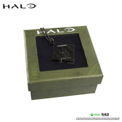 Halo UNSC Necklace Master Chief Cosplay Pendant Collectible In Box