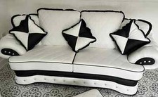 Pendragon Kensington Sofa In 3+2 Seater In White & black