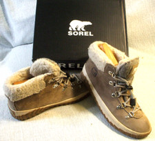 Sorel Out N About Conquest Suede Ankle Boots-Gray-Womans Sz 5.5-6 E--Youth Sz 4