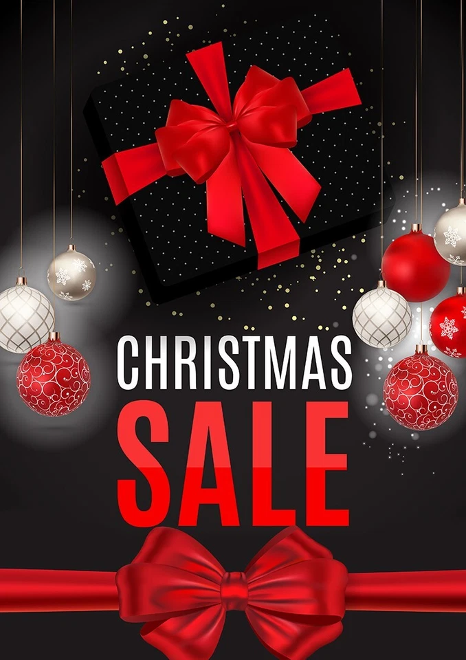 Christmas Sale Now On Poster Sign Advert Business Retail Shop Special Offers