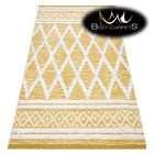 Amazing Modern SISAL RUG 'MOROC' structural diamonds YELLOW / CREAM recycled