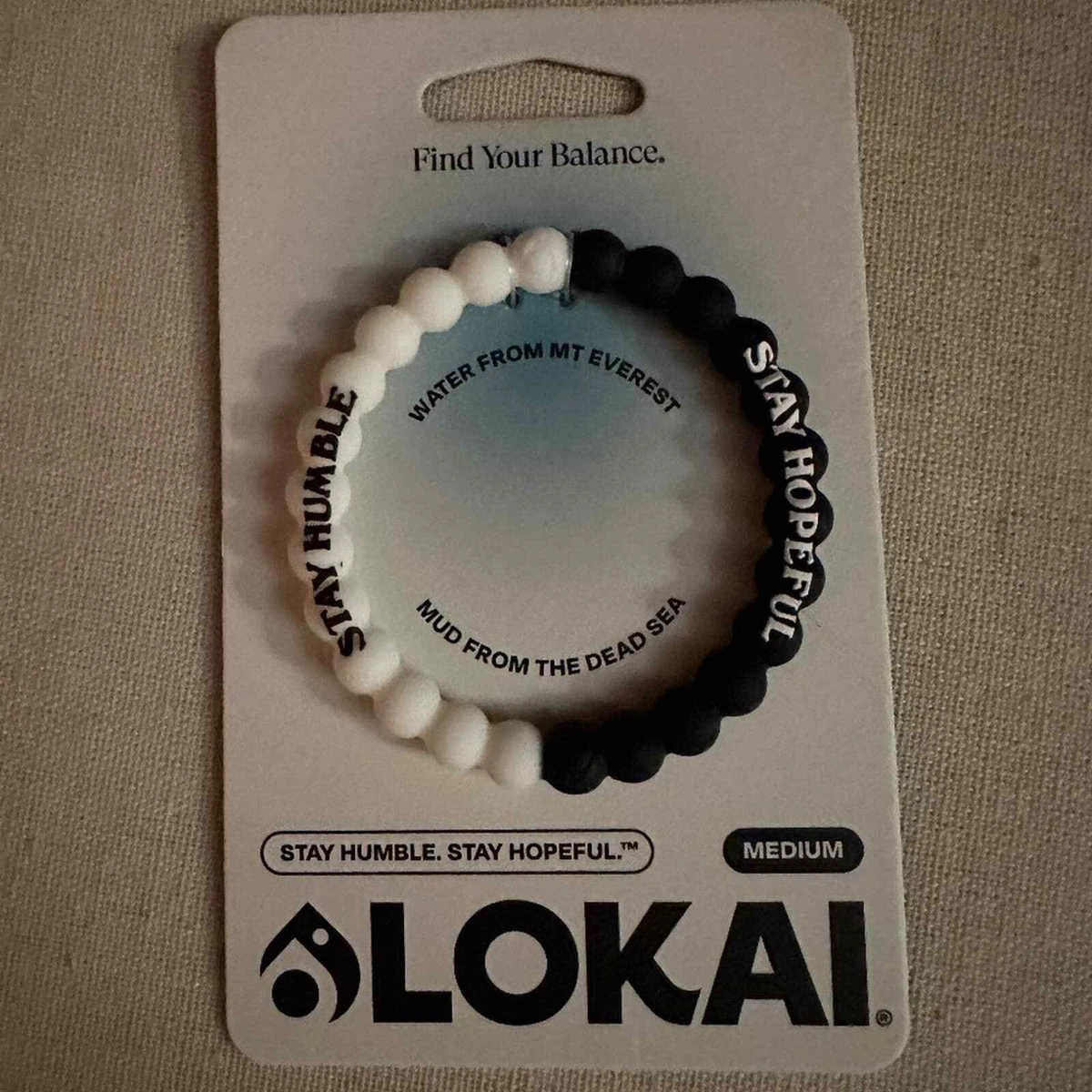 Lokai Stay Humble Stay Hopeful Black and white bracelet M NWT eBay