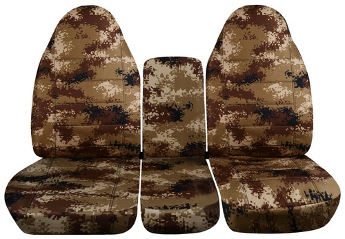 Juego de fundas de asiento delanteras 40-20-40 para camioneta Ford F250 Super Duty 1999-2010 camuflaje - Imagen 10 de 14