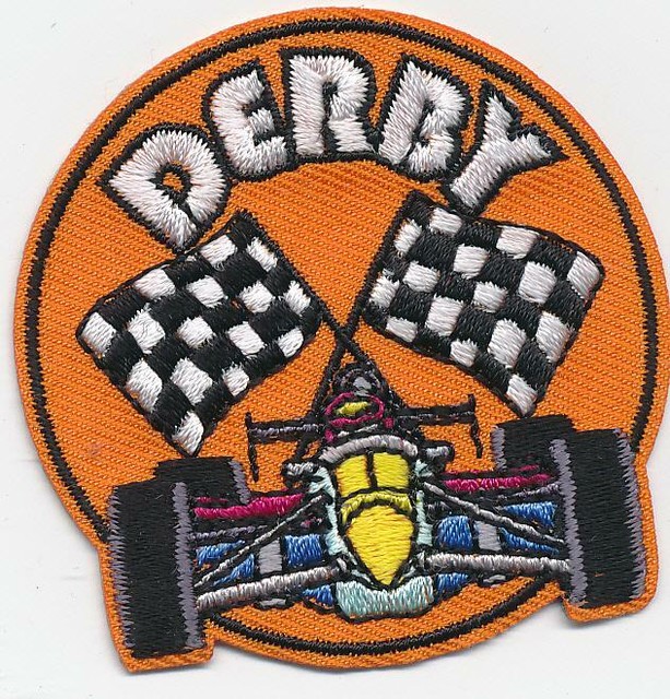 Girl Boy Cub Pinewood DERBY CAR orange Fun Patches Crests Badges SCOUT