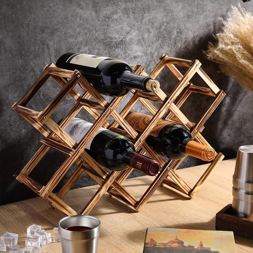 Wooden Wine Rack Display Shelf Stand for Home Bar Storage Wine Bottle Holder - Picture 5 of 14
