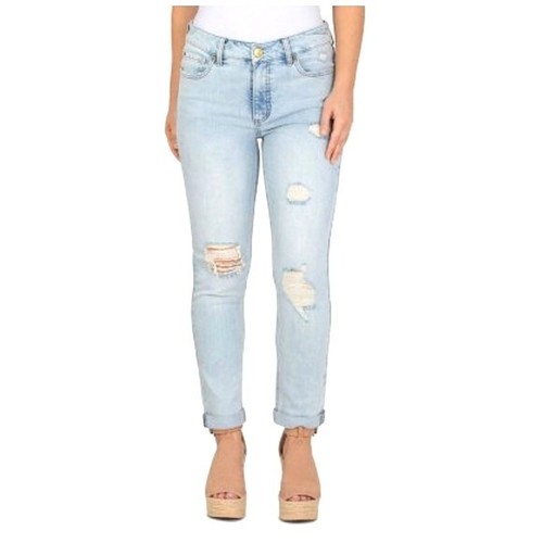 Seven 7 Weekend Slim Fit Womens 5 Points Distressed Straight Leg Jeans Size 14