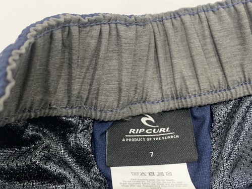 Boys Size 7 Long RIP CURL Blue Walk Board Shorts Elastic *NEW RRP $45.99 - Picture 3 of 5