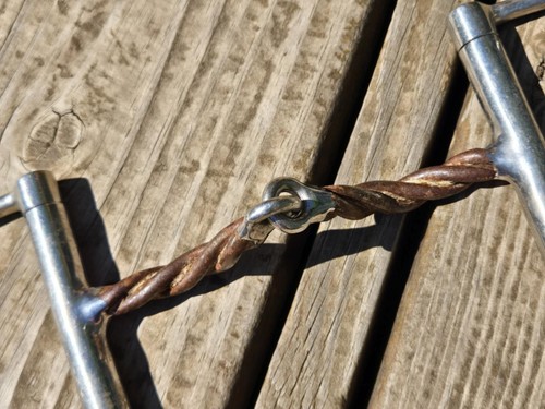 MYLER Twisted Sweet Iron Jointed English D-Ring Snaffle Bit with Hooks - Size 5" - Picture 6 of 11