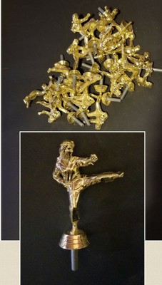 silver female karate topper lot of 12 trophy parts PDU 627-S