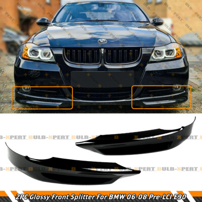 For 06-08 BMW Pre-LCI E90 Base MP Style Gloss Blk Front Bumper Splitter Spoiler