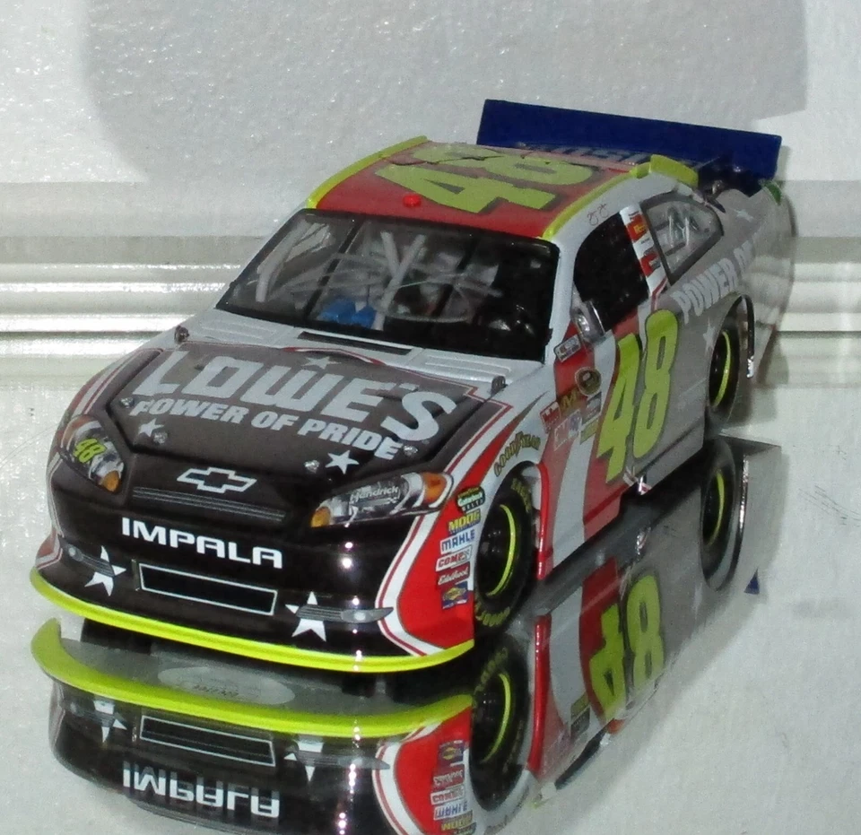 2011 DOOR# JIMMIE JOHNSON #48 LOWE'S POWER OF PRIDE GUNMETAL AUTOGRAPHED W/JSA - Image 3 of 4