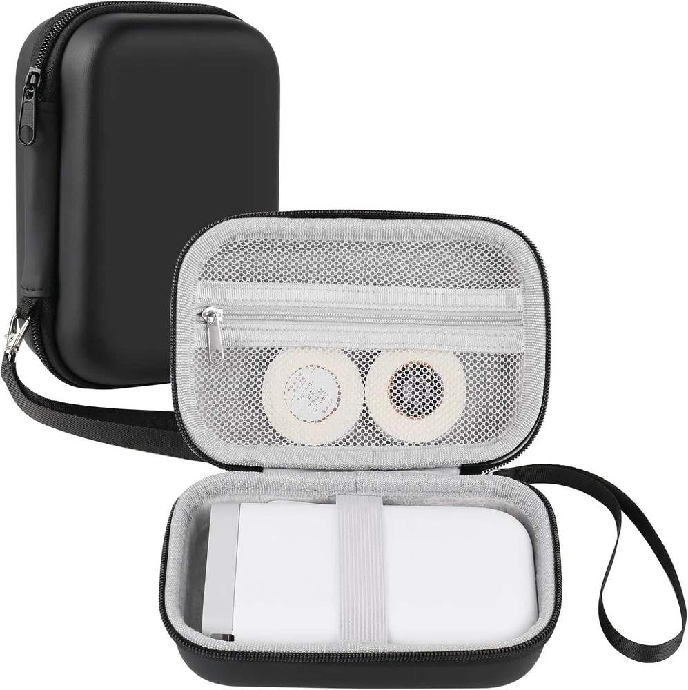 Label Maker Case: Soft EVA Material, Compatible with Phomemo Small, Black
