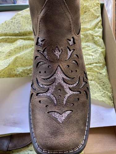 Roper Women's Kennedy Western Boot -Broad Square Toe - 09-021-1903-1655 Brown 11