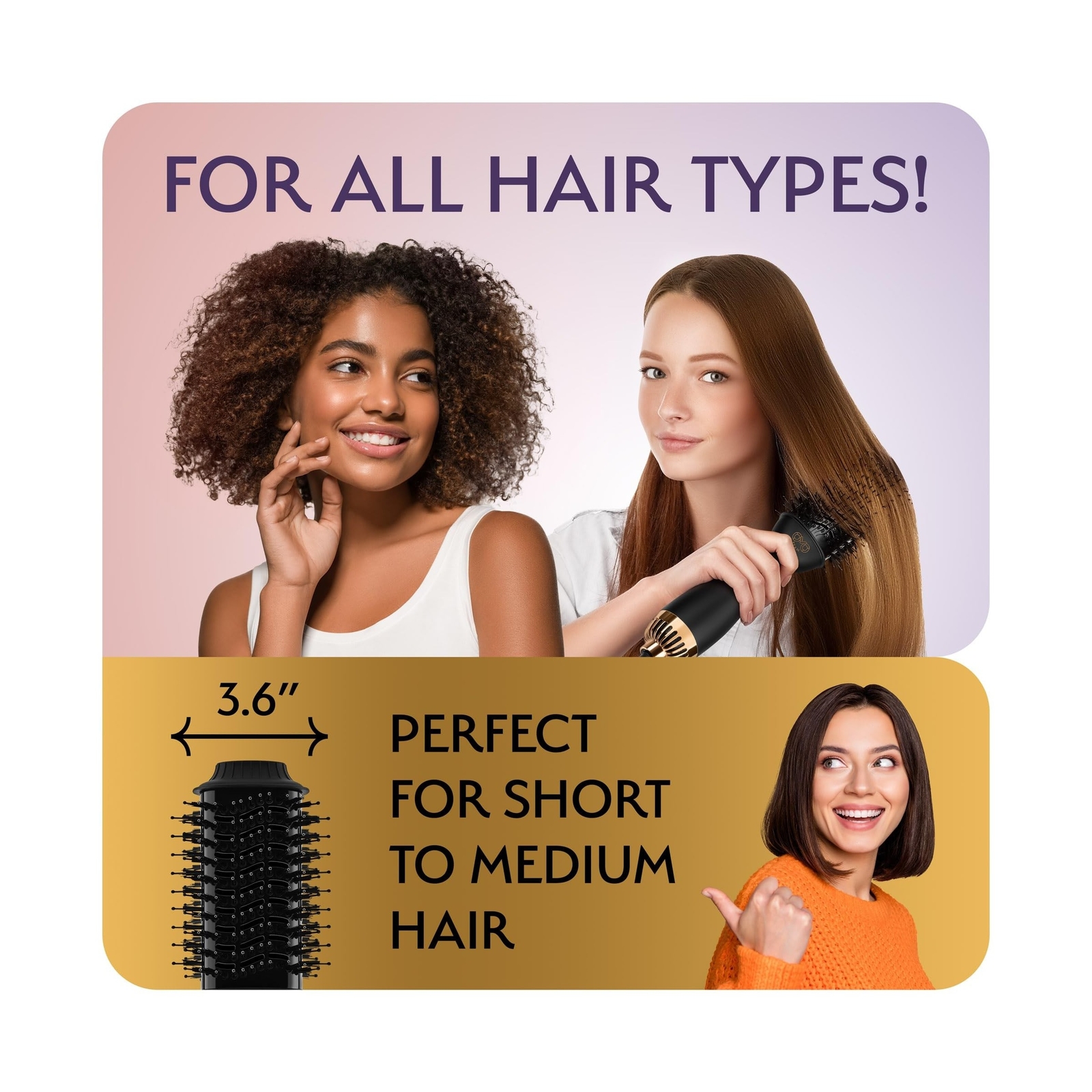 Professional Dual Voltage Blowout Hair Dryer Brush for European Tra... Fast Ship