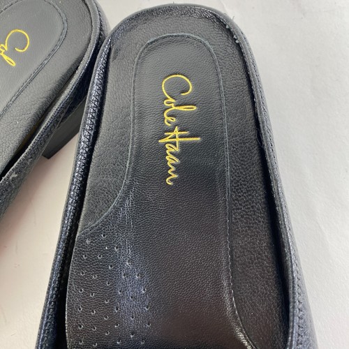 Cole Haan Shoes Mule Clog Women 8B Slides Nikeair Black Leather Casual Buckle C7 - Picture 11 of 15