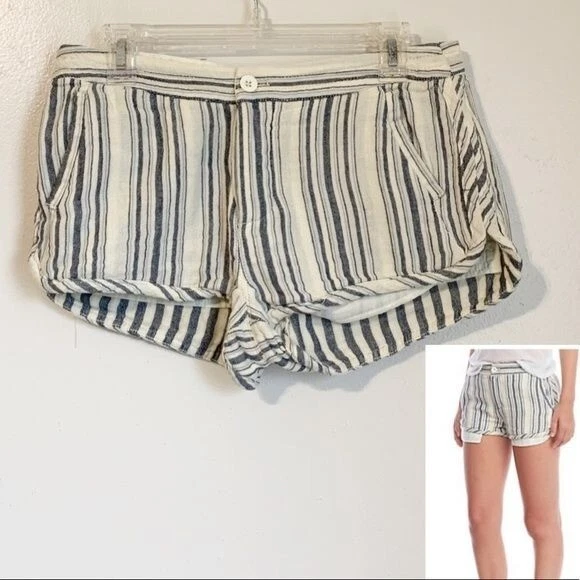 Pantalón Corto Free People Night Moves Mujer Talla 4 Rayas Botón Mosca Playa Boho Festival Foto 2 de 4