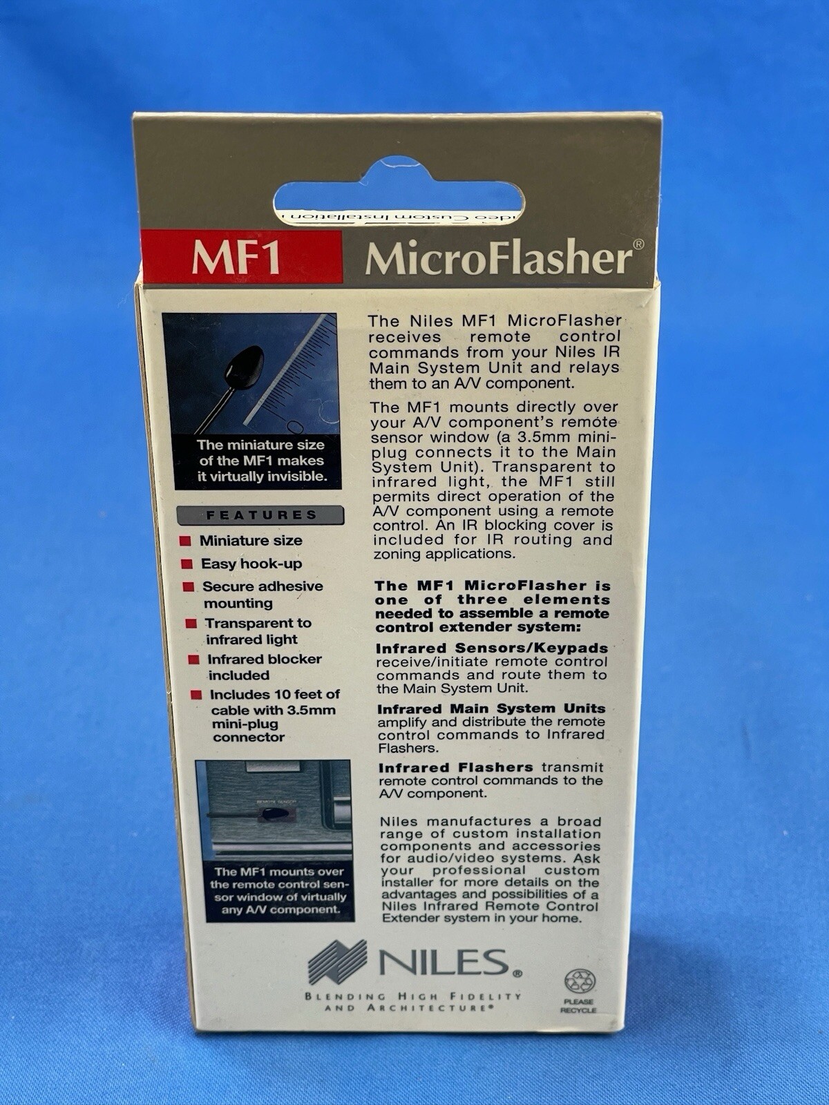 Niles - MF1 Infrared MicroFlasher -  Remote Control Relay For Audio/Video - NEW