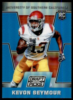 2016 Prizm Draft Picks Blue Kevon Seymour Rookie USC Trojans #217