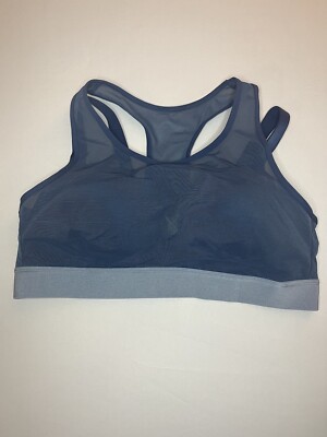 Adore Me Two Layer Sports Bra Size 36D Blue Gray Mesh