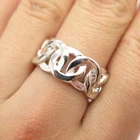 925 Sterling Silver Vintage Chain Ring Size 7 3/4