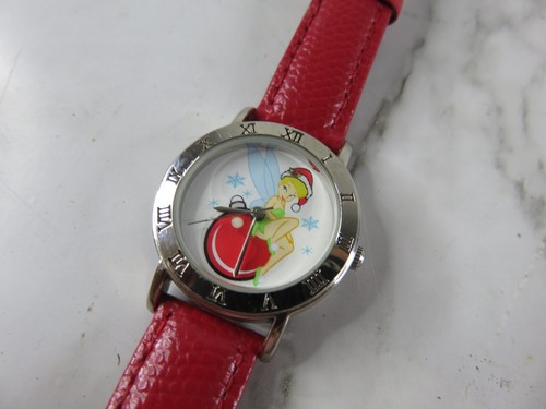 Tinker Bell Watch Red Leather Band Working w/ Battery