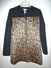 NWT Esley Faux Fur Leopard Print Mixed Fabric...