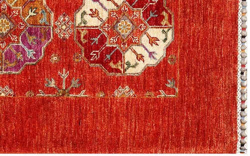 Afghan Ziegler Khorjin Ariana Teppich 120x180 Handgeknüpft Orange a - Picture 7 of 8