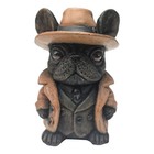 French Bulldog Statue Gentleman Bulldog Sculpture Dog Statue Resin Sculpture
