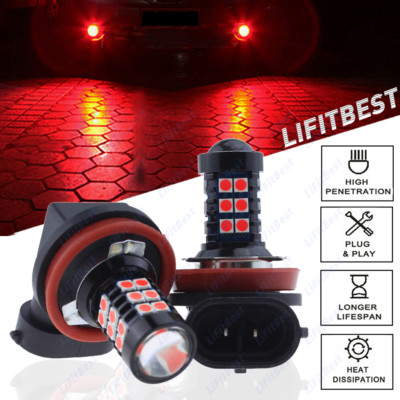 2X H11 H9 H8 30SMD Red High Power Car LED Bulbs Lamp DRL Fog Driving Light 12V