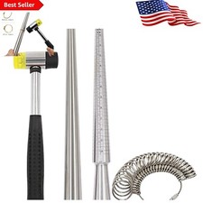US  European Ring Mandrel Set with 27pcs Sizing Gauge - Accurate Jewelry Tool