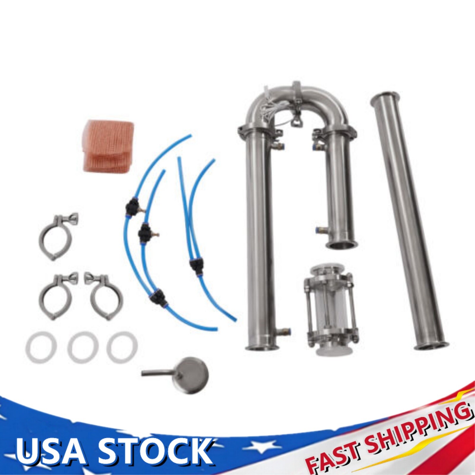 Brew Wine Making Tool 2" in Stainless Still Moonshine Reflux Distilling Column