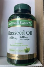 NATURE'S BOUNTY FLAXSEED OIL 1200 mg /540 mg OF OMEGA-3 125 SOFTGELS EXP 10/26