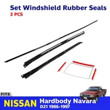 Set Front Windshield Reveal Molding Seal For Nissan D21 Hardbody Pickup 1986-97