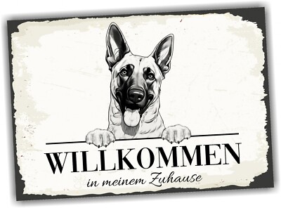 Hundeschild Willkommen Zuhause Malinois Belgian Mali No.1 Dog Schild Spruch Türs