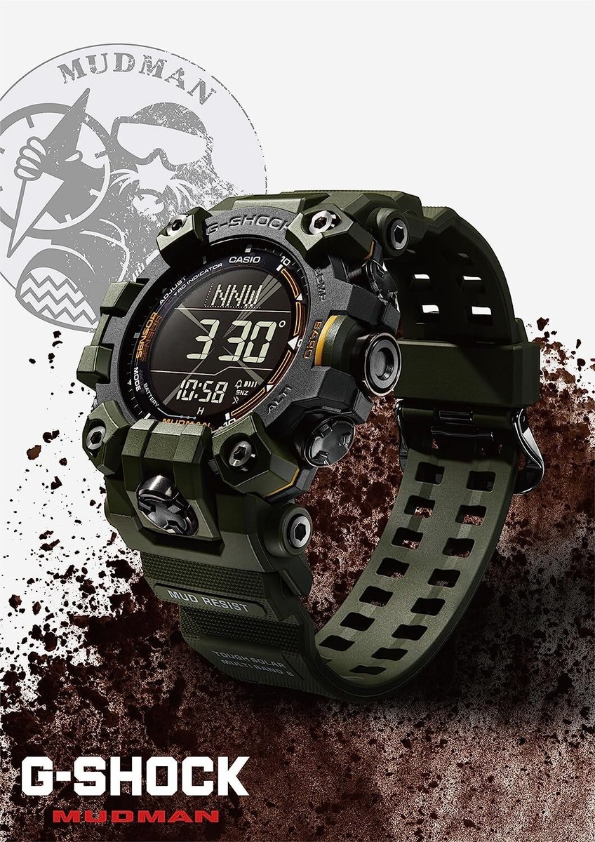 CASIO G-SHOCK GW-9500-3JF MUDMAN Triple Sensor Solar Radio Men's