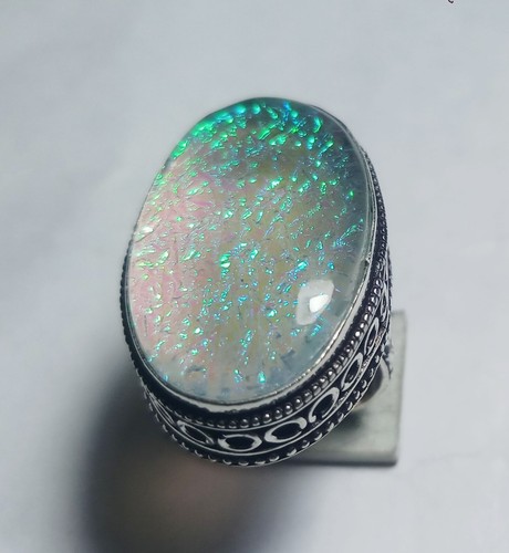Top Opal Gemstone Ring Oval Shape Handmade Ring Jewelry Ring Size 6.5 Inches - Picture 2 of 5