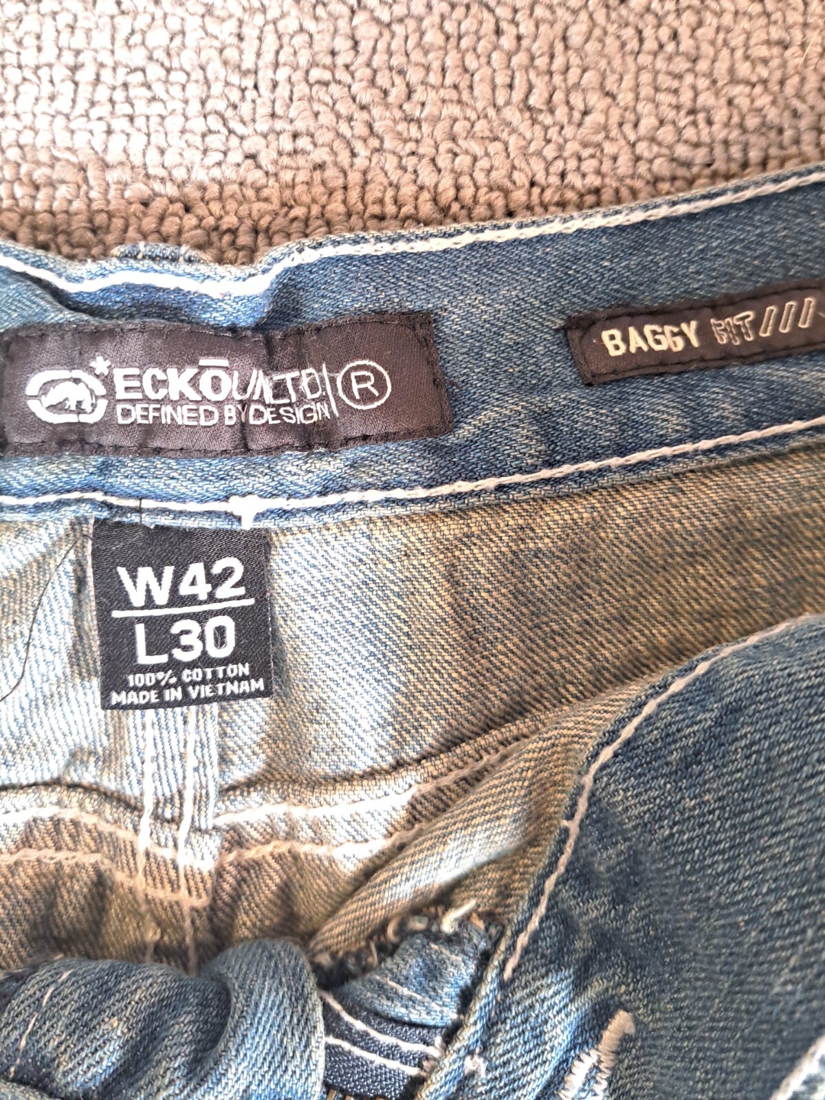 Ecko Unltd Jeans Baggy 42x30 Relaxed Fit HipHop Stra… Gem