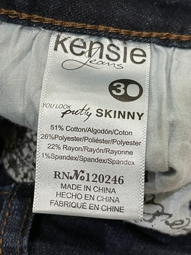 KENSIE JEANS Blue Denim You Look Pretty Skinny Leg Women's Size 30 - 32X29 - Picture 5 of 12