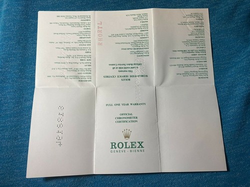 Garantía de certificado Rolex para una serie 8 en blanco - Imagen 6 de 6